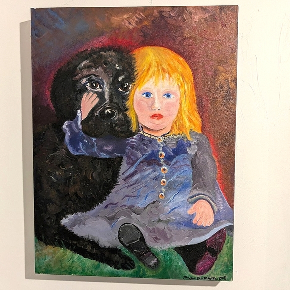 Jennifer Eve American Artist. Oil painting on canvas "Olivia and Charlie" - Picture 13 of 16